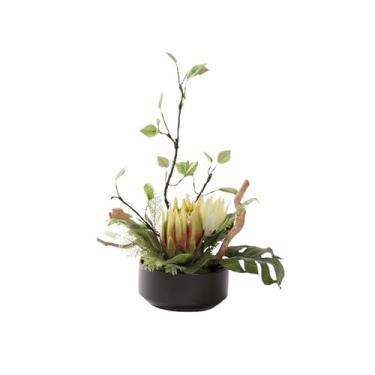 Imagem de Flores artificiais, decoração de casa, ornamentos de flores artificiais, mesa de café, mesa de jantar, centro de flores, vaso de flores, decoração de hotel, arranjo floral, flores falsas