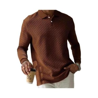 Imagem de Camisa Polo Casual De Manga Longa Para Homens, Alta Qualidade, Moda Pa