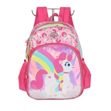 Imagem de Mochila de Costas Luxcel Up4You Unicórnio Colorido Pink-Feminino