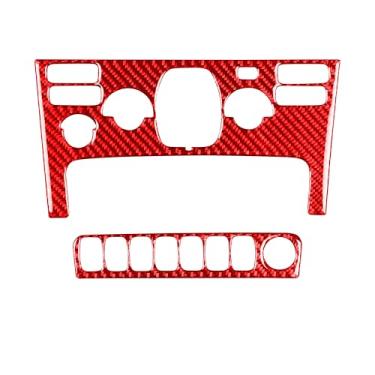 Imagem de REPOYUL Adesivos de painel de ar condicionado de carro de fibra de carbono compatíveis com Volvo XC90 2003-2014, acessórios interiores de carro de fibra de carbono real (tipo B)