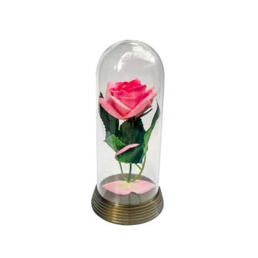 Imagem de Linda Redoma Com Rosa Rosa , Inspirada Na A Rosa Encantada