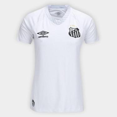 Imagem de Camisa Santos I 25/26 S/N Torcedora Umbro Feminina, Branco, Cinza, GG