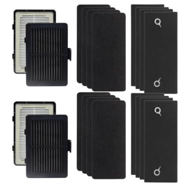 Imagem de PUREBURG Filtro de substituição compatível com Airthereal T1 e Hiwoor H311 aspirador sem toque pá de lixo automático, pacote com 4 HEPA e 8 esponjas e 8 filtros de tecido de algodão para limpeza de