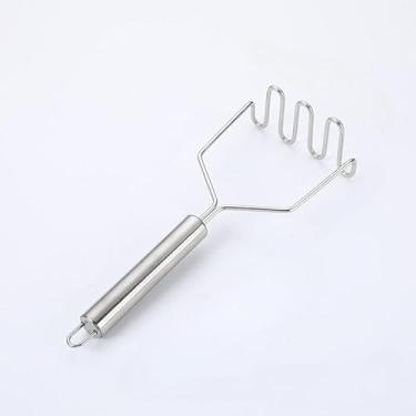 Imagem de Espremedor de batatas de aço inoxidável para cozinha – resistente, antiarranhões, seguro para máquina de lavar louça, com silicone de grau alimentício para purê de batatas macio e fofo