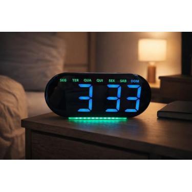 Imagem de Relógio Digital de Mesa com Alarme, Data e Hora Ajustáveis, Brilho Regulável, Design Moderno para Cabeceira e Escritório Despertador com Display de LED – WDG COMÉRCIO.