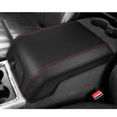 Imagem de DEYTOP Capa de console central para Ford F250 F350 F450 F550 2011-2016 Capa de apoio de braço de carro para acessórios 2011 2012 2015 2016 F250 Protetor de almofada de apoio de braço (costura vermelha