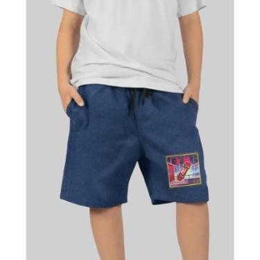 Imagem de Bermuda DR7 Street Tactel Infantil Pixel - Azul-Unissex