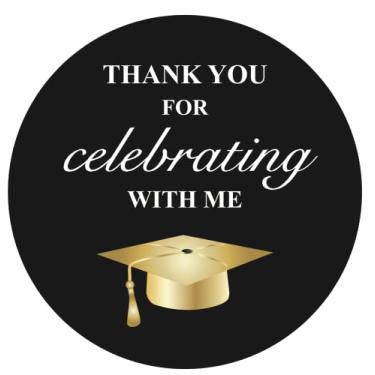 Imagem de Adesivos de festa de formatura de 5 cm, 150 peças, Thank You for Celebrating with Me, Congrats Grad Party Circle Favor Sticker