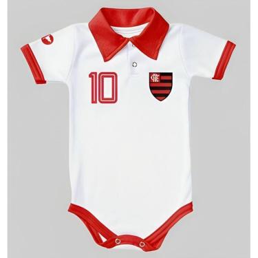 Imagem de Body Bori Bebê Infantil Flamengo Camisa Polo Oficial Licenciado Torcida Baby-Unissex