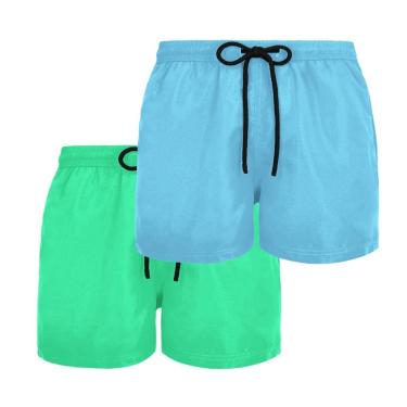 Imagem de Kit 2 Shorts Bermuda Masculinos Plus Size em Tactel Liso com Bolsos-Feminino