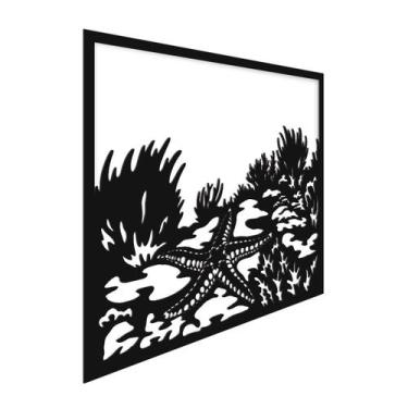 Imagem de Quadro estrela mar alto relevo decoração sala 32x36cm - JABB