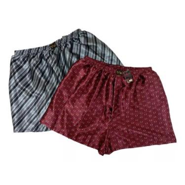 Imagem de Kit 2 Cueca Samba Canção Masculino Seda Estampada De Cetim - DZGUAL, S