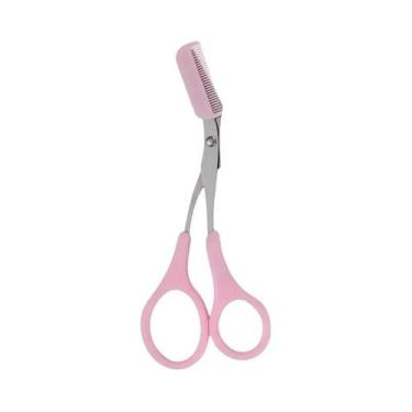 Imagem de Tesoura Aparadora De Sobrancelhas Feminina Com Pente Para Remoção De P