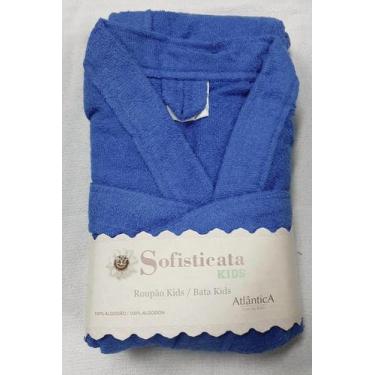 Imagem de Roupão Felpudo Infantil Sofisticata Atlântica Tamanho 8 Azul - Tecelag