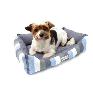 Imagem de Cama Eco Retangular para Cachorro e Gato Pet - Bichinho Chic, Azul, P
