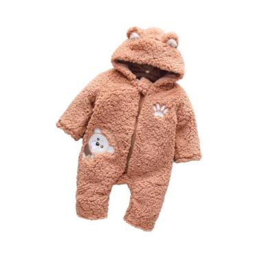 Imagem de Macacão De Algodão Grosso Para Bebê Menino E Menina, Manga Longa Com C