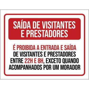 Imagem de Placa Sinalização - Saída Visitantes Prestadores 36X46 - Sinalizo