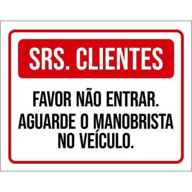 Imagem de Kit 5 Placa Acm Clientes Não Entrar Aguarde Manobrista 18X23 - Sinaliz