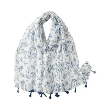 Imagem de Cachecol Aztec Paisley Floral Com Franjas, Viscose, Pashmina, Hijab 18