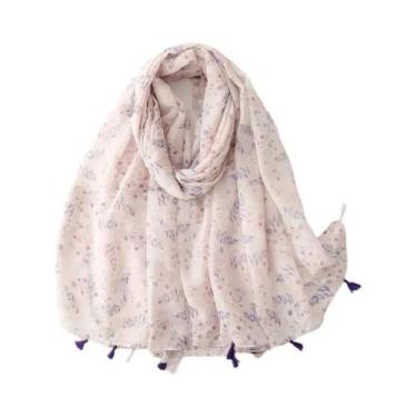 Imagem de Cachecol Aztec Paisley Floral Com Franjas, Viscose, Pashmina, Hijab 18