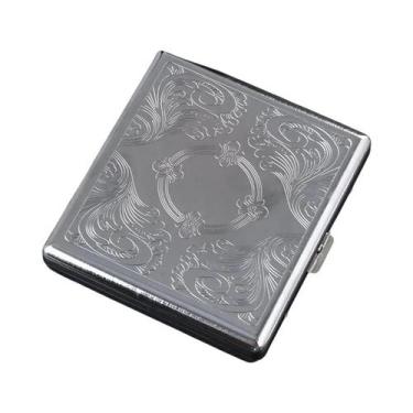 Imagem de Caixa De Cigarros Portátil Em Aço Inoxidável Para Homens, Capacidade P