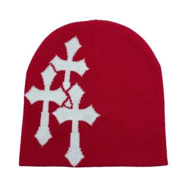 Imagem de Gorro Tricotado Unissex Com Estampa De Letras Em Sânscrito Japonês Y2K