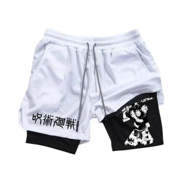 Imagem de Shorts de Ginástica Masculino Toji - Anime Impresso 2 em 1 - Calças de