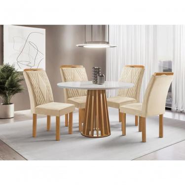 Imagem de Sala De Jantar 4 Cadeiras C Vidro 1,0m - Dublin - Sky Móveis