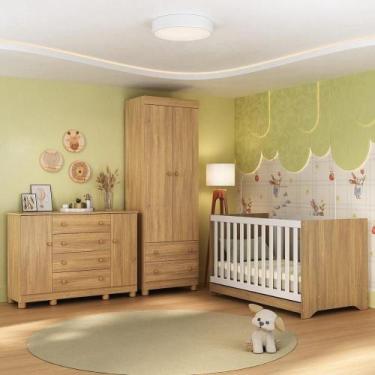 Imagem de Quarto De Bebê Completo Com Berço Americano 3 Em 1 Allegra Multimóveis