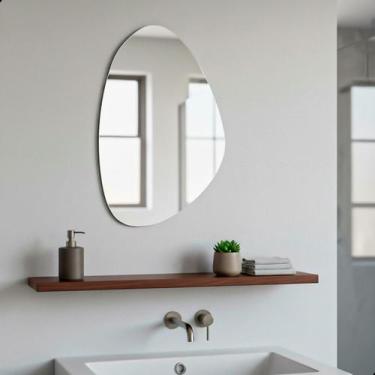 Imagem de Espelho Decorativo Organico Lavabo Rustico Para Sala Quarto 55x85 - Sp