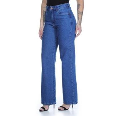 Imagem de Calça Jeans Fem. Wide Leg C/ Alta 100% Alg Vilejack VFCJ4014-Feminino