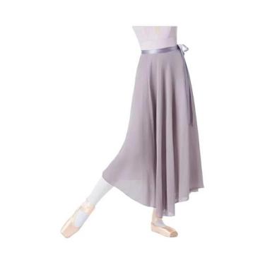 Imagem de Saia De Ballet Longa Em Chiffon Preto Para Mulheres, Ajustável Com Laç
