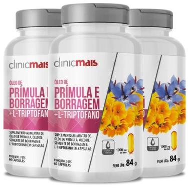 Imagem de KIT 3X Óleo de Prímula + Borragem + L-Triptofano 1000mg 60 cápsulas - 