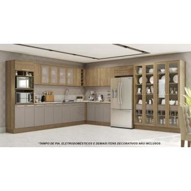 Imagem de Armário de Cozinha Modulada Completa de Canto 19 peças 3,10x4,18m 301 