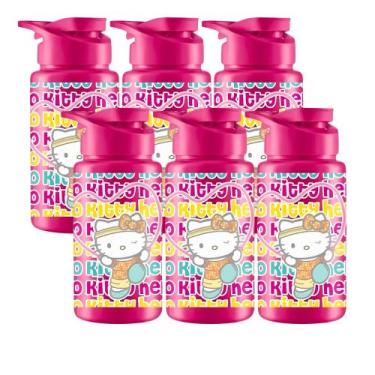 Imagem de Kit 6 Garrafa Infantil 500ml Água Plástico Squeeze Escola - - Bandeira