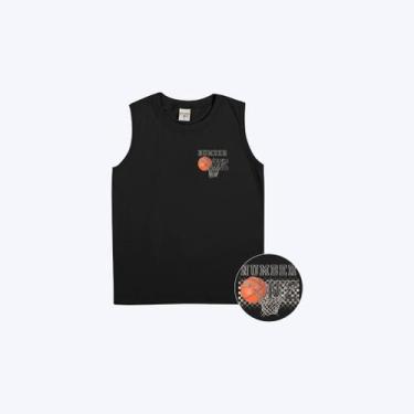 Imagem de Camiseta Regata Basquete Infantil Masculina Have Fun 29681, Preto, 6