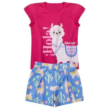 Imagem de Conjunto De Menina Roupa Infantil Verão 1 a6 Anos Kit Shorts - Click, 