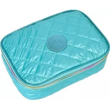 Imagem de Estojo Matelasse Metalizado Box Feminino 100pens Juvenil - Yepp, azul