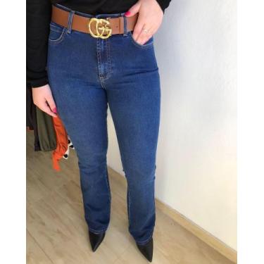 Imagem de Calça Jeans Flare Cintura Alta Com Elastano - Index Denim, 38
