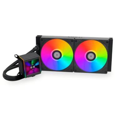 Imagem de Water cooler 280mm lian li galahad ii lcd 280 rgb, amd/intel, preto - 
