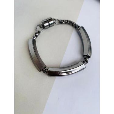 Imagem de Braceletes Unissex folheados bracelete de imã masculino a Prata e a Ró