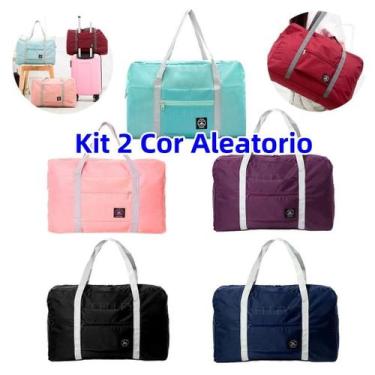 Imagem de Bolsa De Viagem Mala Dobrável Capacidade Impermeável Cores:Kit 2 Cor A