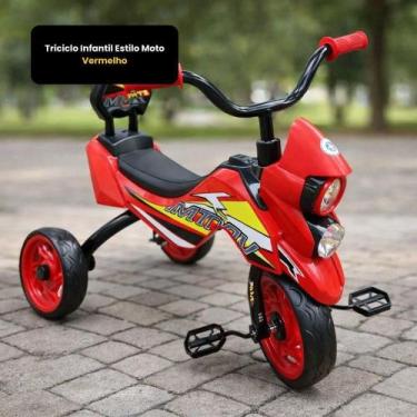 Imagem de Triciclo Infantil Estilo Moto para Crianças a Partir de 12 Meses Verme