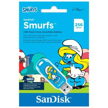 Imagem de Pendrive Sandisk Smurfs SDCZIS-256G-G46 256GB USB 3.2 130MB-s Azul