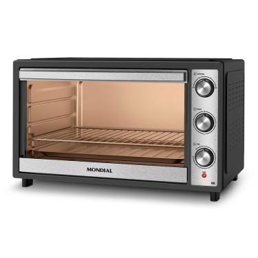 Imagem de Forno Elétrico de Bancada Mondial FRN-60-BI 60L 2000W Grill Timer Luz Interna Preto Inox 220V