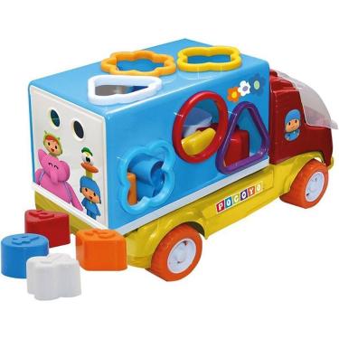 Imagem de Brinquedo Educativo Pocoyo Caminhão com Formas Estimula Coordenação Motora e Raciocínio Monte Líbano