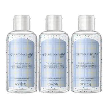 Imagem de Kit 3 Álcool Gel Giovanna Baby Blue 60ml Higienizante Mãos Perfumado C