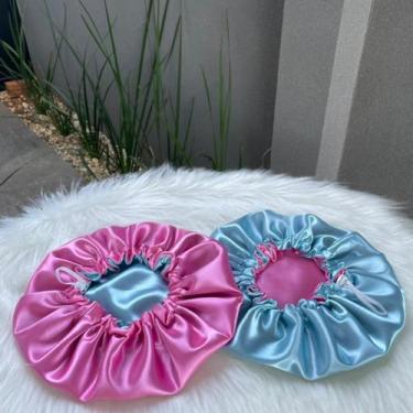 Imagem de Touca de Cetim Dupla Face Ajustável TDF-03 - Blond Black, Azul, Rosa, 