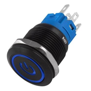 Imagem de Chave Anti Vandalismo De Pulso Preta 220v/3a Com Led Azul 12v Storm, 2