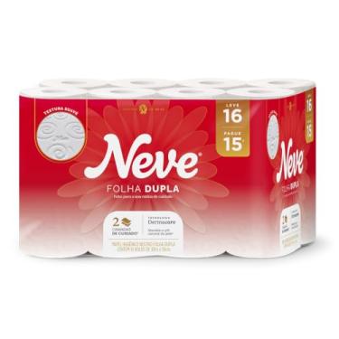 Imagem de Neve Papel Higiênico Toque de Seda Folha Dupla, 30m, Leve 16 Pague 15 Rolos